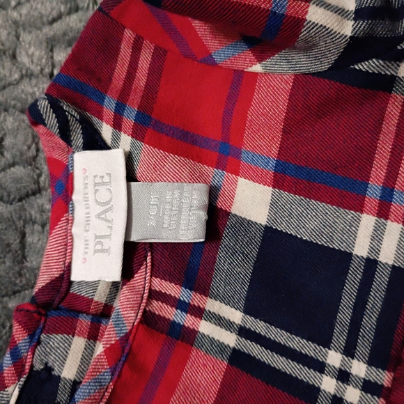 Plaid Dress with Navy Leggings - Picture 5 of 5